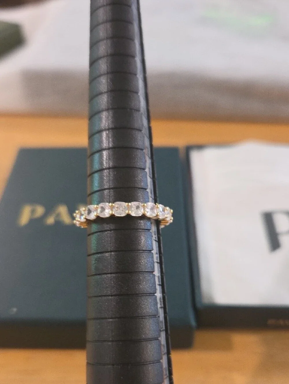 Pavoi 14k Yellow Goldplated Eternity Cubic Zirconia Band Sz 7